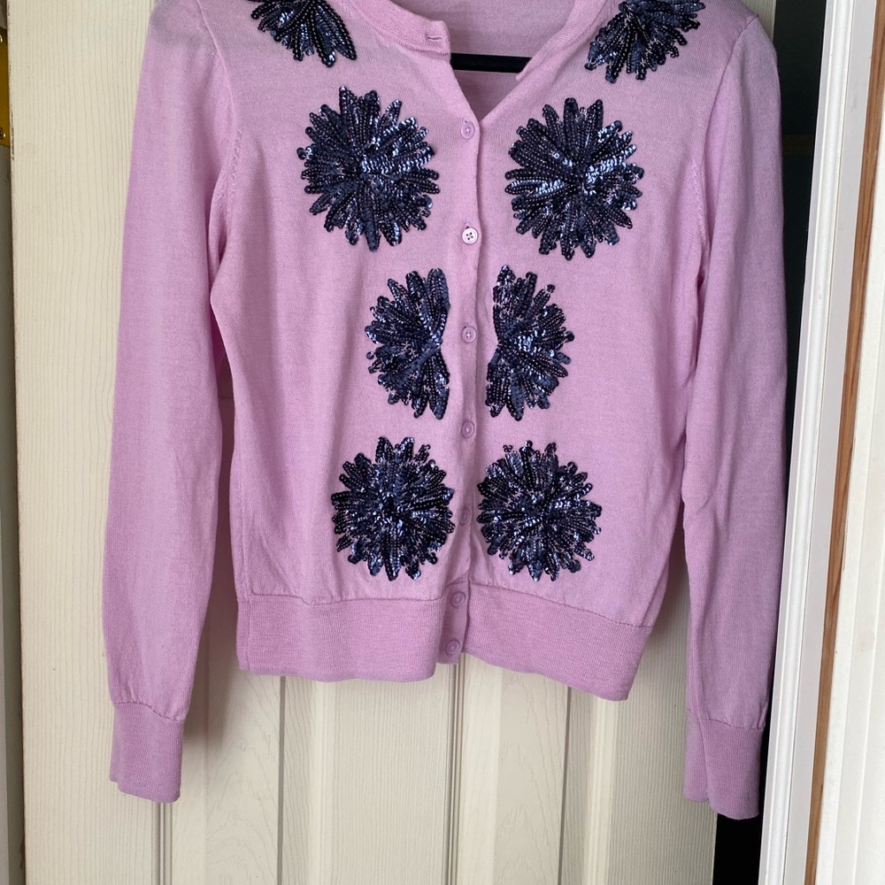 J. Crew Light Pink Cardigan with Sequin Detail - Picture 2 of 4